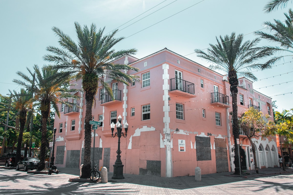pink concrete building - Little Havana Miami, USA