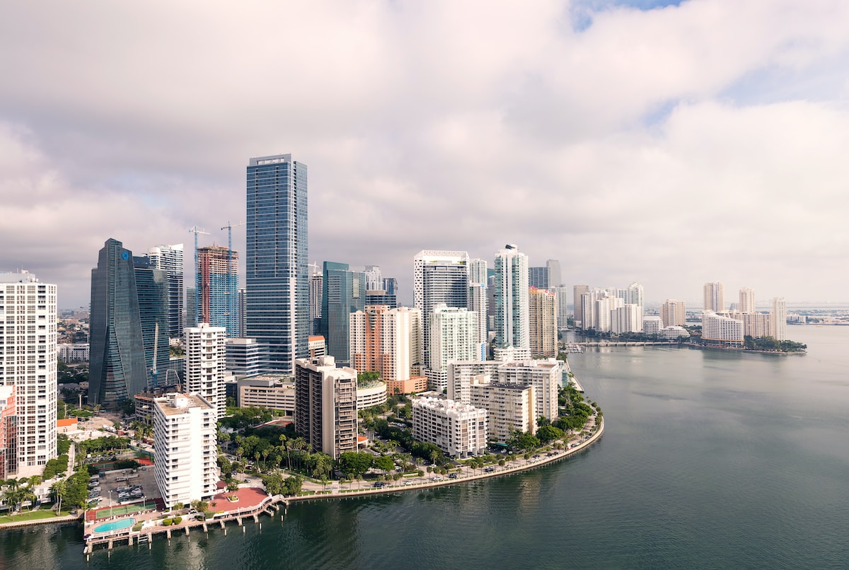 aerial photography of high-rise buildings near sea - Miami USA