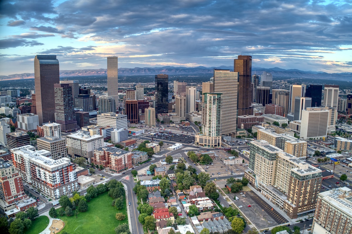 aerial view of city buildings during daytime - Denver USA