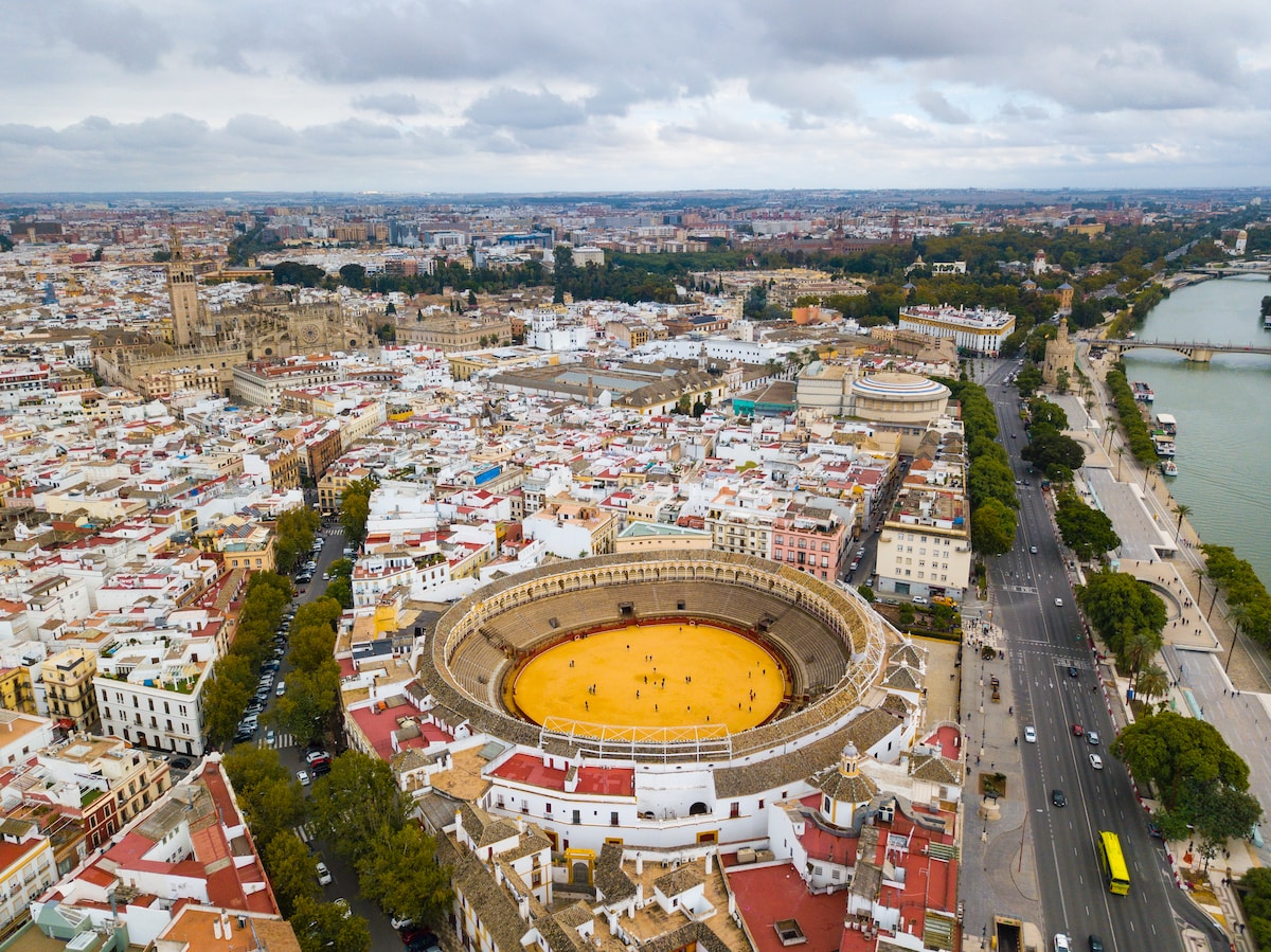 bird's-eye view photography of stadium - Seville