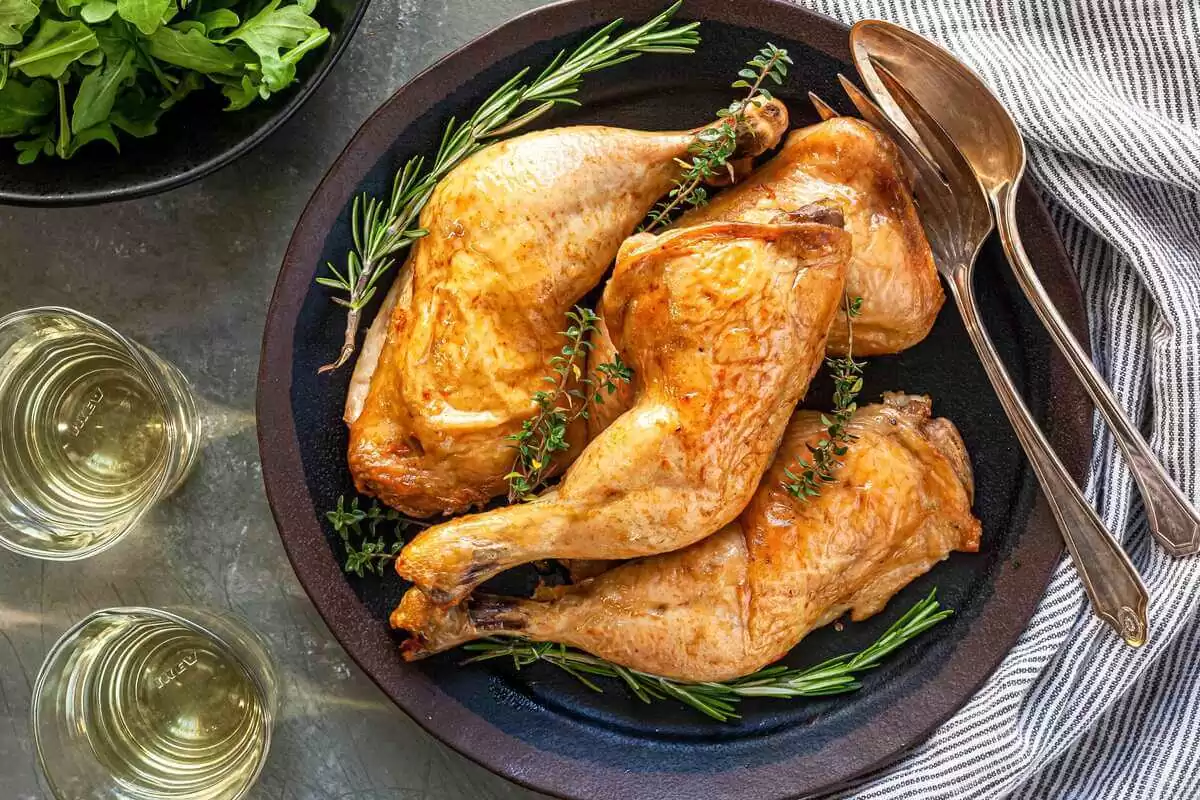French Food - French Cuisine - French Dish - Chicken Confit