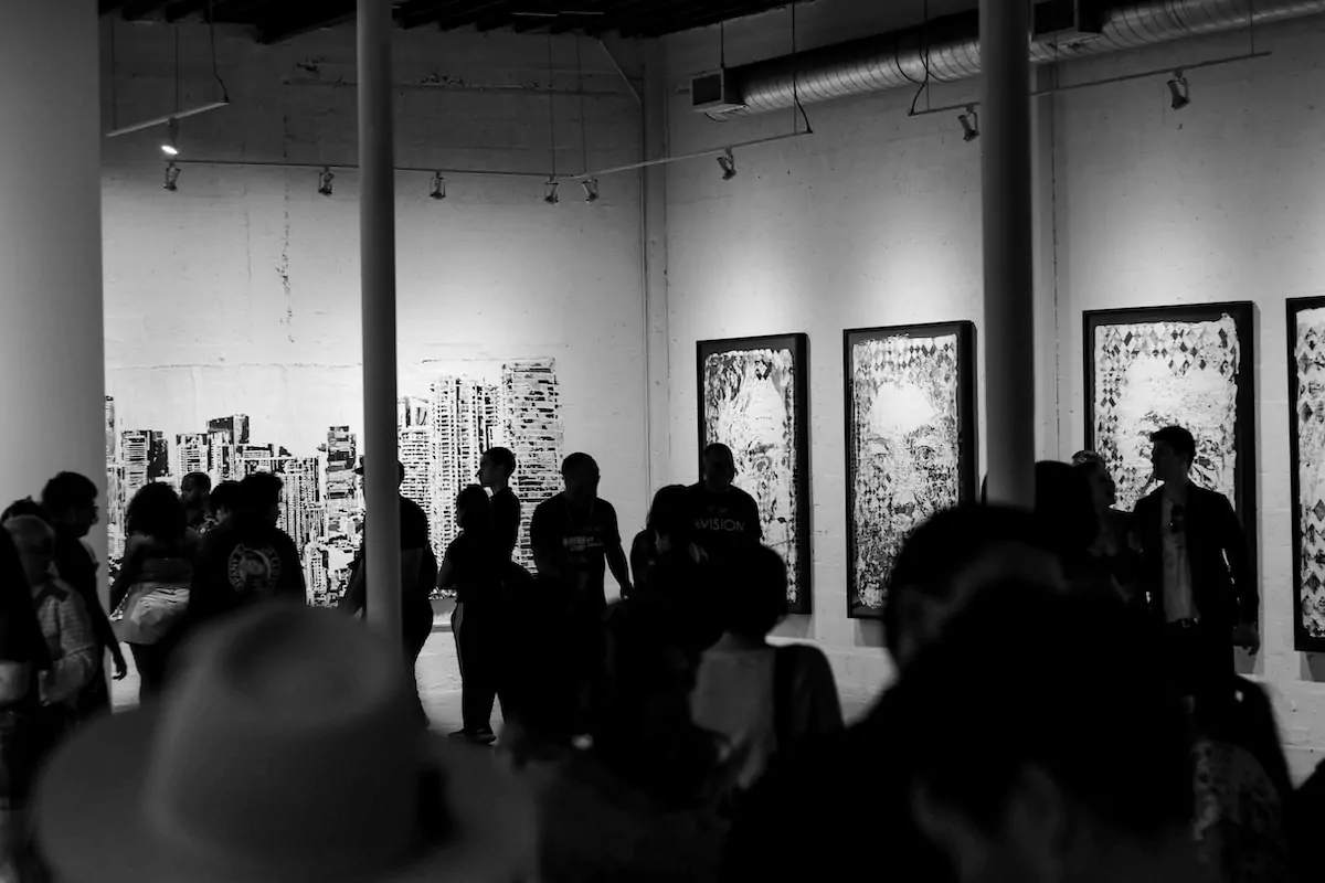 group of people inside museum - Wynwood Miami