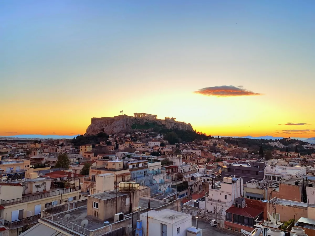 city buildings during golden hour - Athens Greece